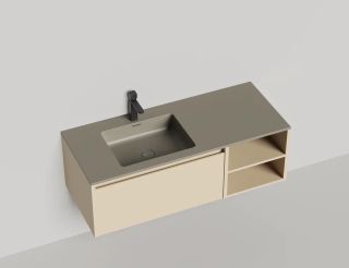 Подвесная тумба Salini Domino 27D112INA 120см эмаль с открытой полкой под встраиваемую раковину